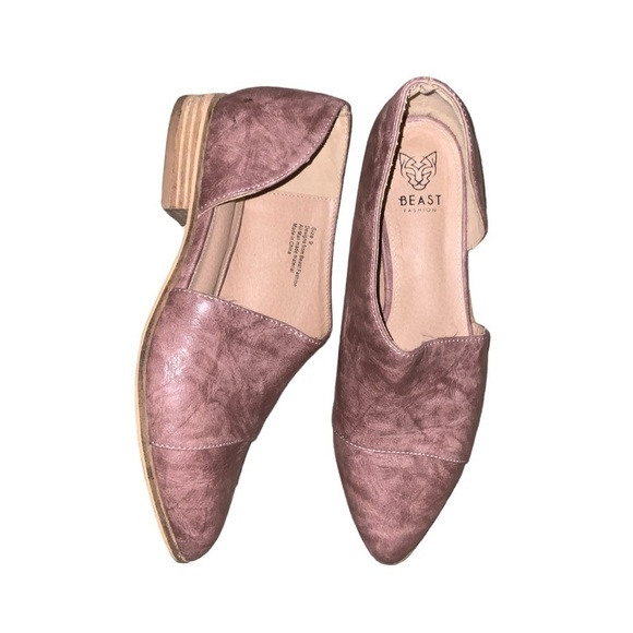 Beast Fashion Carter Buckle Blush Mauve Slip On Cutout Flat Loafer Bootie Vegan - Picture 5 of 10